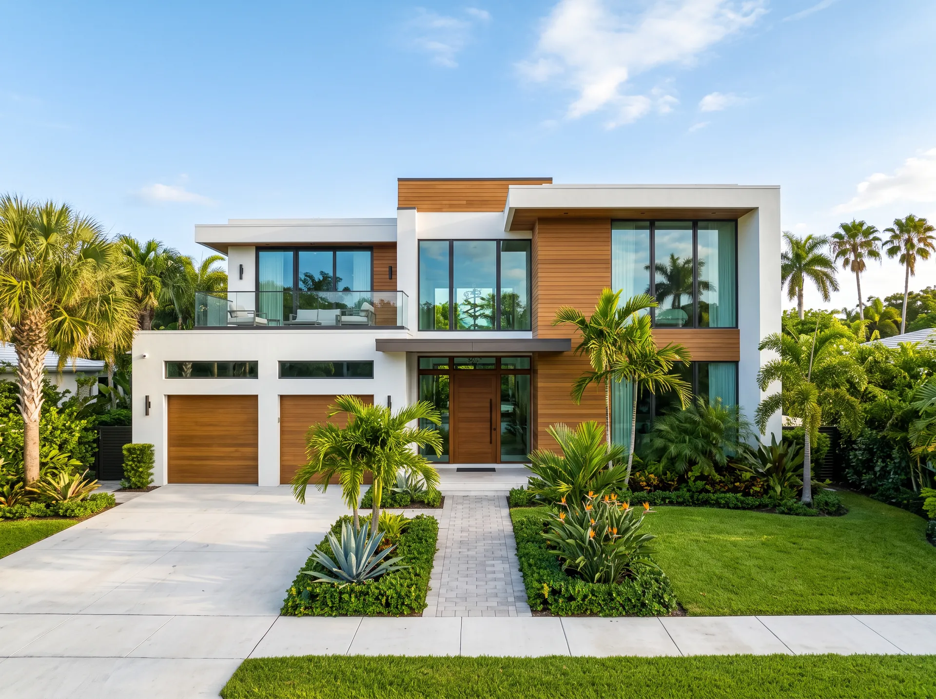 Modern home before Christmas light installation